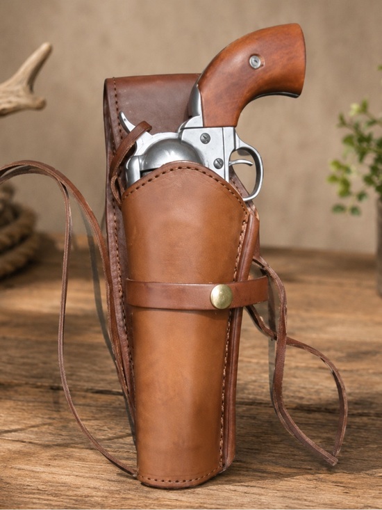 Western Express Other - Leather Single Revolver Holster Shoulder Rig - Brown Lefthand